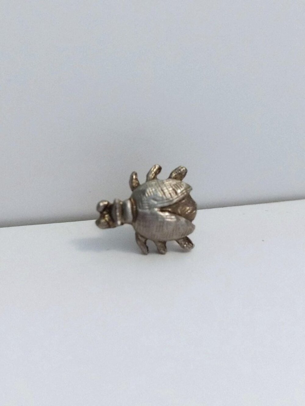 Vintage Beetle Tie Tack Pin Scarab Tick Silver Tone Mens Jewelry Insect - Picture 5 of 9